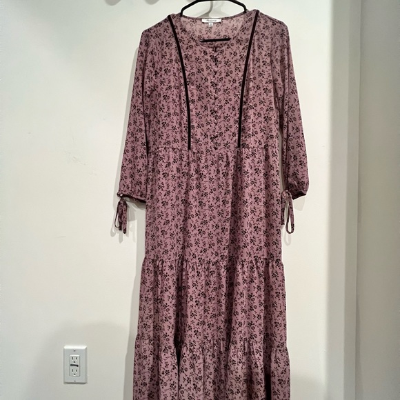 Madewell Long-sleeve Tiered Dress in Branch Floral XXS - Picture 2 of 6